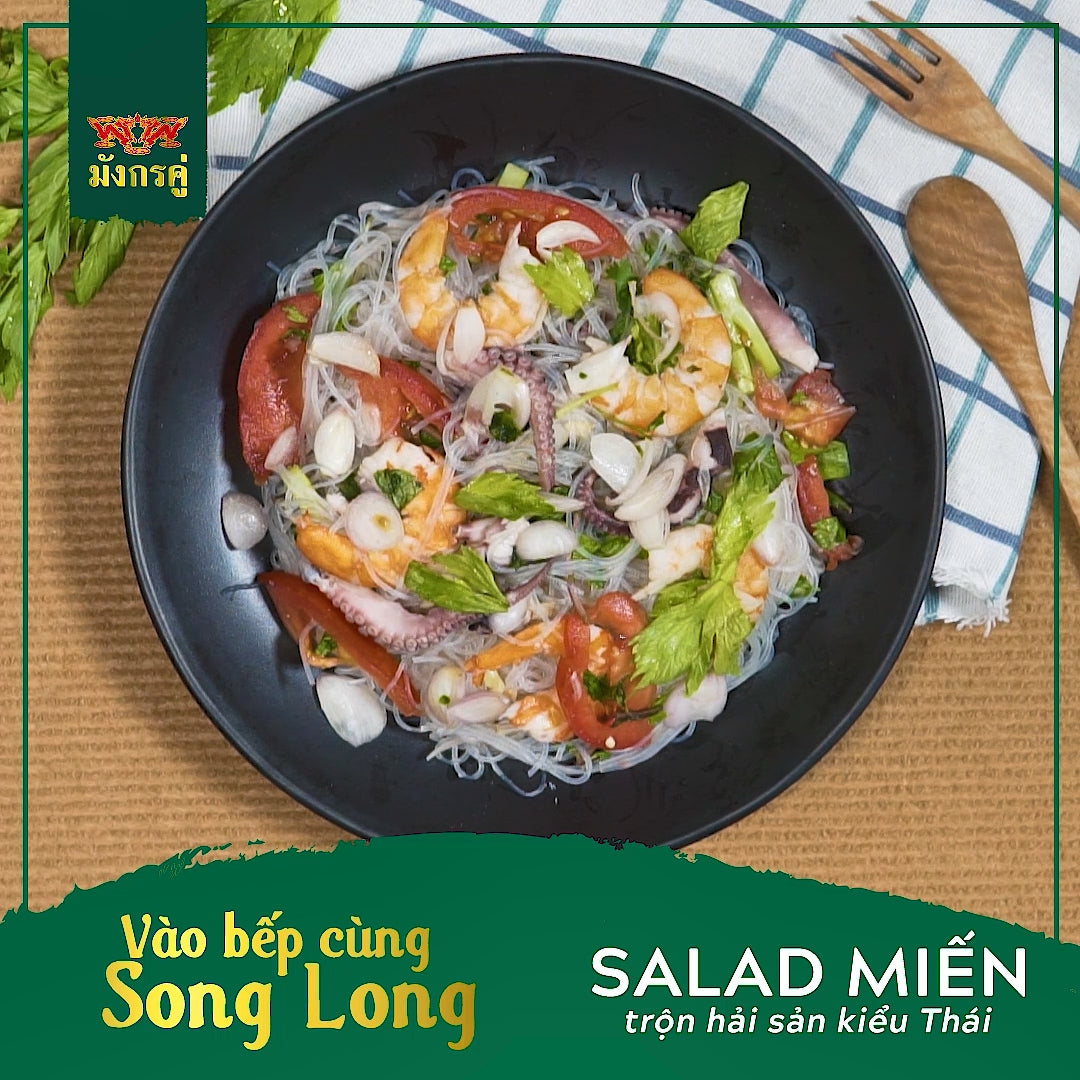 CÁCH LÀM SALAD MIẾN TRỘN HẢI SẢN KIỂU THÁI