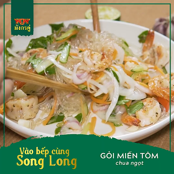 CÁCH NẤU GỎI MIẾN TÔM CHUA NGỌT