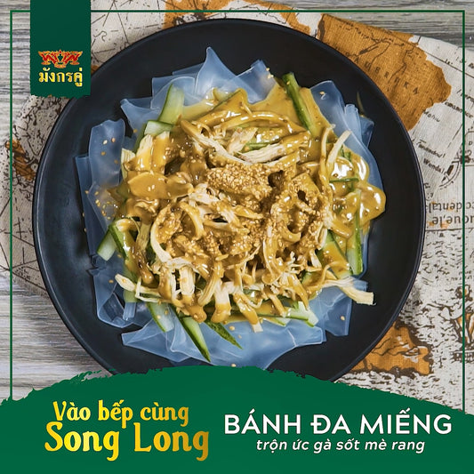 CÁCH LÀM BÁNH ĐA ĐẬU XANH CẮT MIẾNG TRỘN SỐT MÈ RANG