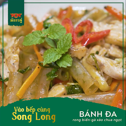 CÁCH LÀM BÁNH ĐA RONG BIỂN XÀO GÀ CHUA NGỌT