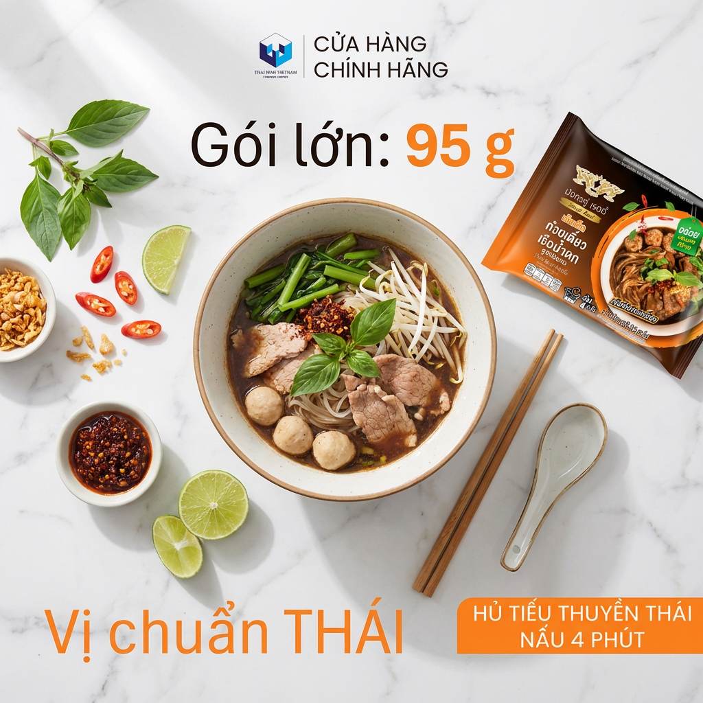 Hủ tiếu Song Long Nấu 4 phút - Vị Mì Thuyền Thái (Gói)